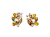 Vintage Beau Jewels Amber AB Rhinestone Clip-On Earrings - Hers and His Treasures