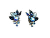 Vintage Beau Jewels Blue AB Rhinestone Clip-On Earrings - Hers and His Treasures