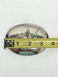 1972-1980 Bell Trading Turquoise Chip Road Runner Belt Buckle | USA
