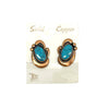 Vintage 1961-1972 Bell Trading Co. Solid Copper Turquoise Clip-On Earrings - Hers and His Treasures