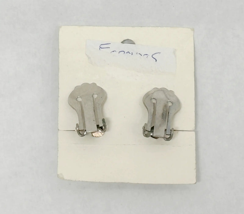 Vintage 1961-1972 Bell Trading Co. Solid Copper Turquoise Clip-On Earrings - Hers and His Treasures