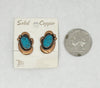 Vintage 1961-1972 Bell Trading Co. Solid Copper Turquoise Clip-On Earrings - Hers and His Treasures