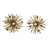 Bergére Gold Tone Starburst Rhinestone and Faux Pearl Clip-On Earrings - Hers and His Treasures