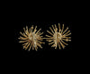 Bergére Gold Tone Starburst Rhinestone and Faux Pearl Clip-On Earrings - Hers and His Treasures