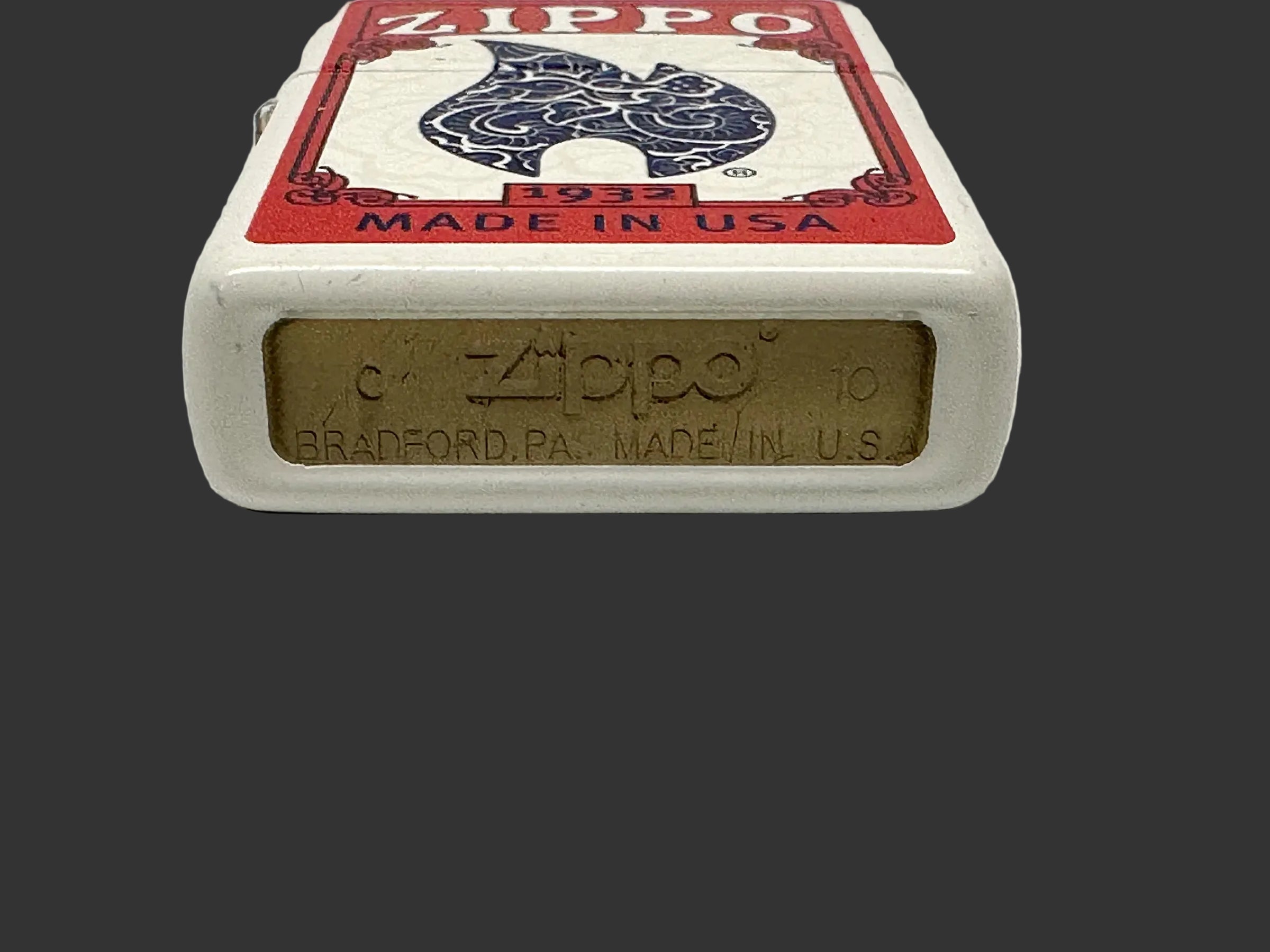 2010 Bicycle Cards White Matte Windproof Zippo Lighter - Hers and His Treasures
