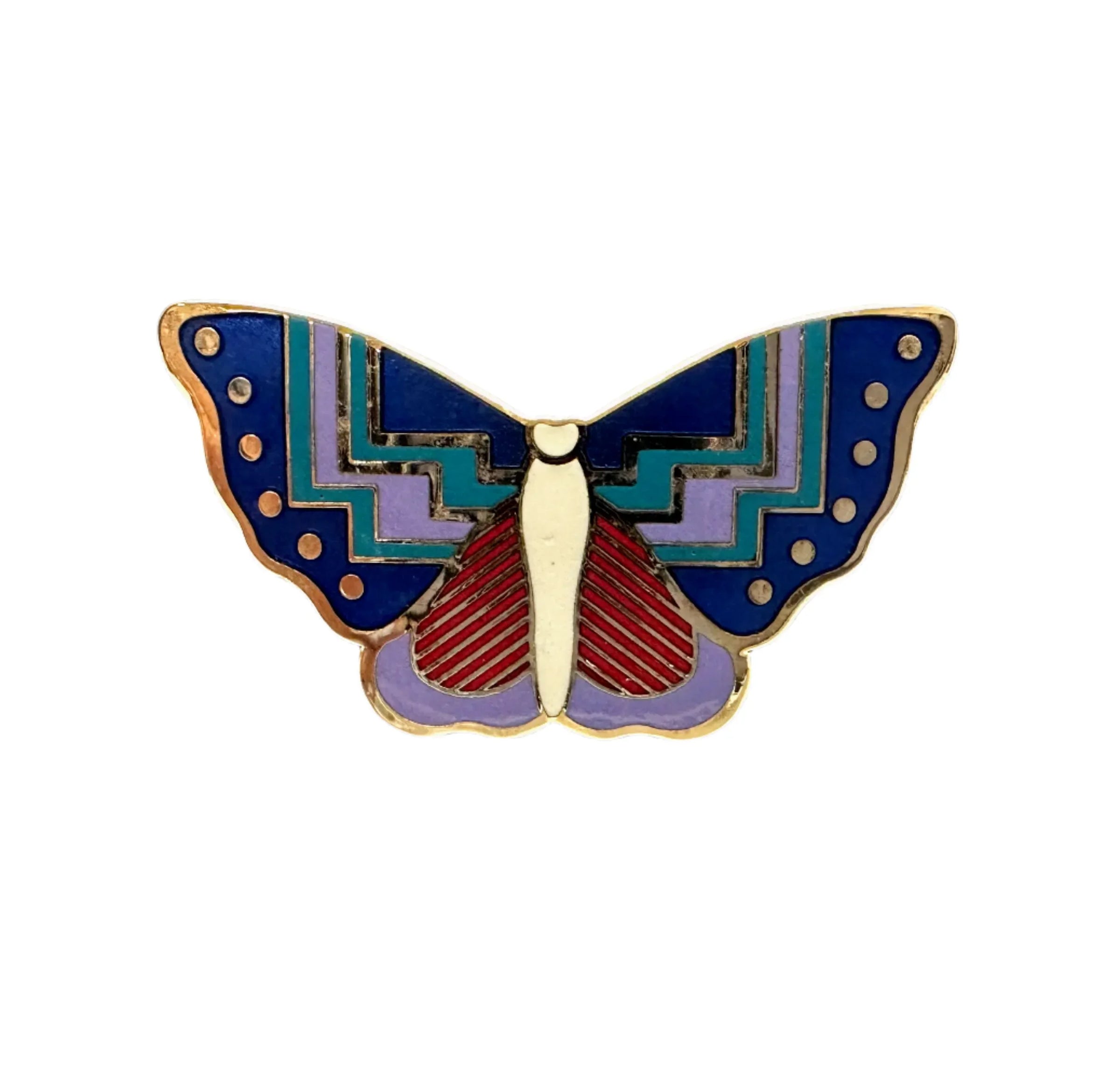 1980's Laurel Burch Butterfly Papillon Enamel Brooch Pin - Hers and His Treasures