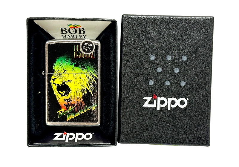 2015 28844 Bob Marley Iron Lion Street Chrome Zippo Lighter - Hers and His Treasures