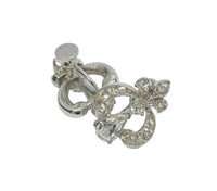 Bogoff Clear Rhinestone Silver Tone Screw Back Earrings - Hers and His Treasures