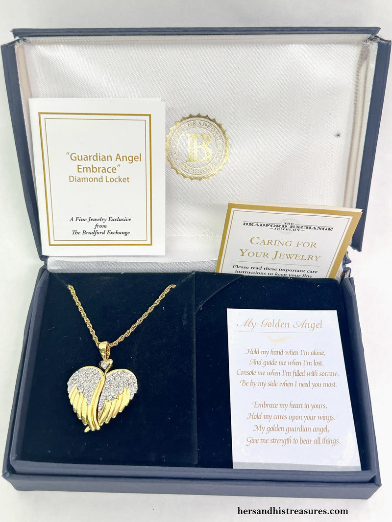 Guardian Angel Embrace Diamond and Crystal Locket Necklace – Hers