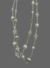 Retired Brighton ATMA Pearl Bead Crystal Silver Tone Double Strand Necklace - Hers and His Treasures