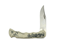 1988 Buck 426 Scrimshaw Ducks Bucklite Pocket Knife - Hers and His Treasures