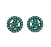 Cancrest Petit Point Faux Turquoise Silver Tone Clip-On Earrings - Hers and His Treasures