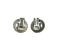 Cancrest Petit Point Faux Turquoise Silver Tone Clip-On Earrings - Hers and His Treasures