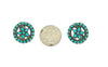 Cancrest Petit Point Faux Turquoise Silver Tone Clip-On Earrings - Hers and His Treasures