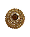 Capri Smoky Quartz Colored Rhinestone Dome Brooch Pin - Hers and His Treasures