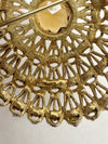 Capri Smoky Quartz Colored Rhinestone Dome Brooch Pin - Hers and His Treasures