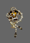 Carl-Art Inc. Pansy Enamel Rhinestone Gold Filled Brooch Pin - Hers and His Treasures
