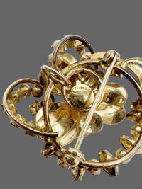 Carl-Art Inc. Pansy Enamel Rhinestone Gold Filled Brooch Pin - Hers and His Treasures