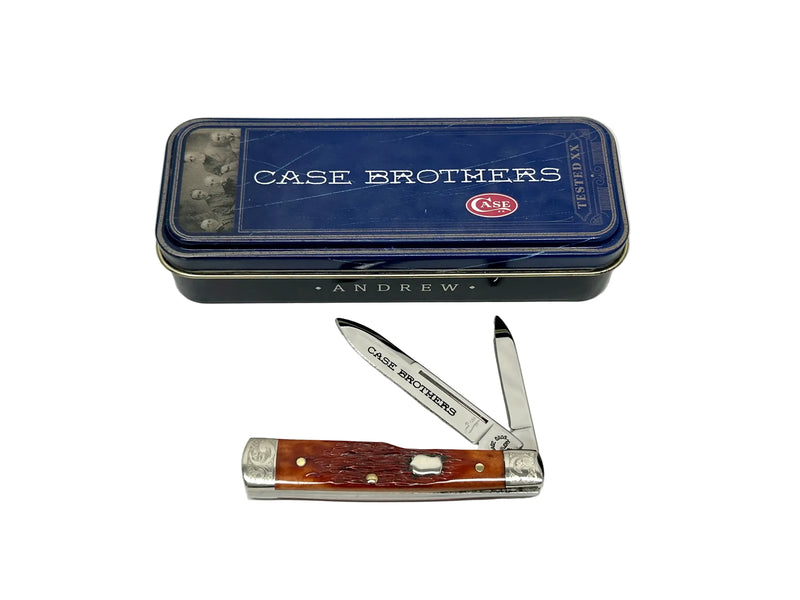 1999-2003 Case Brothers 6215 Chestnut Bone Gunstock Pocket Knife - Hers and His Treasures