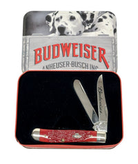 2002 Case XX Budweiser 6207 Red Bone Mini Trapper Pocket Knife - Hers and His Treasures