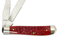 2002 Case XX Budweiser 6207 Red Bone Mini Trapper Pocket Knife - Hers and His Treasures