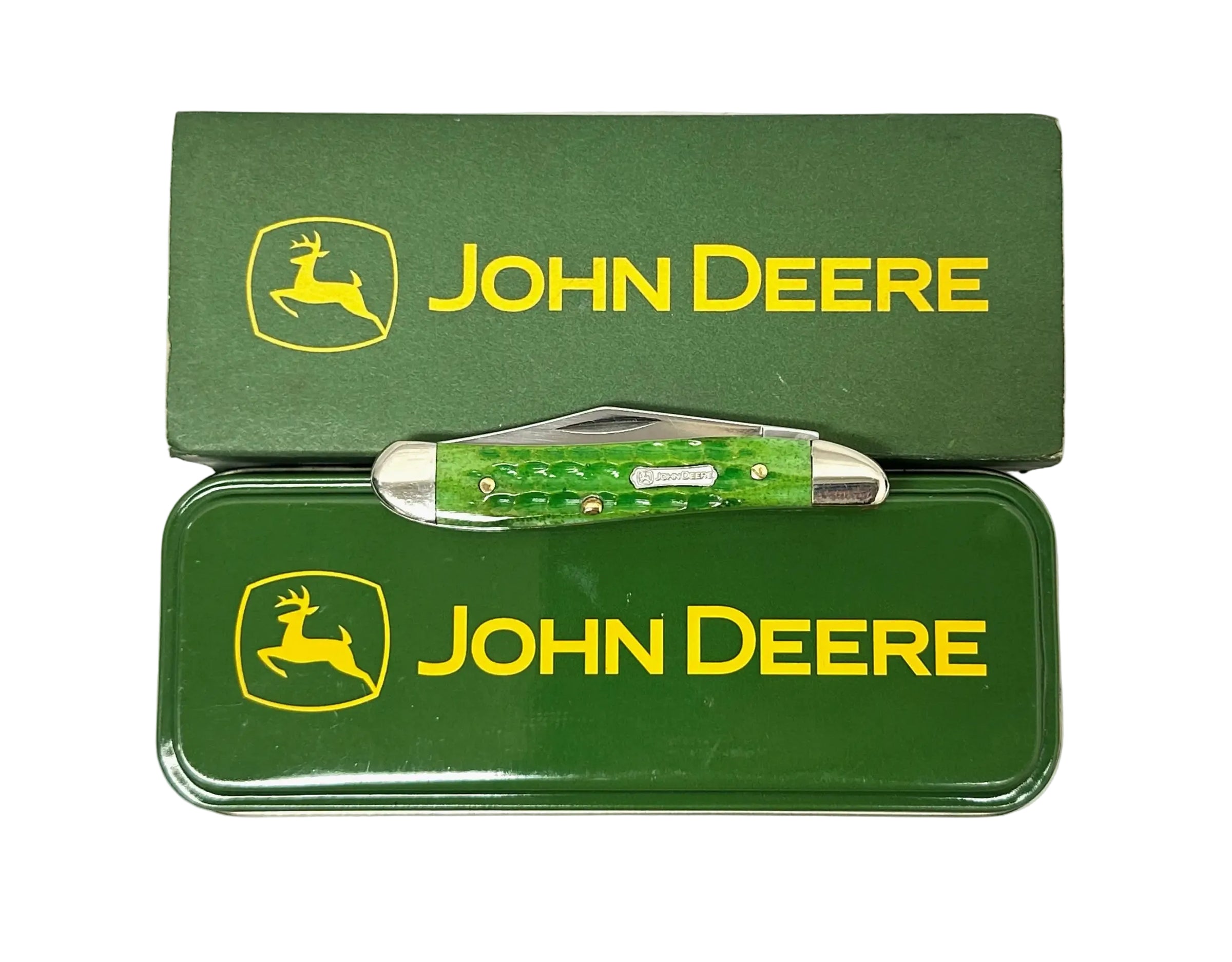 2007 Case XX 6220 John Deere Green Bone Peanut Pocket Knife - Hers and His Treasures