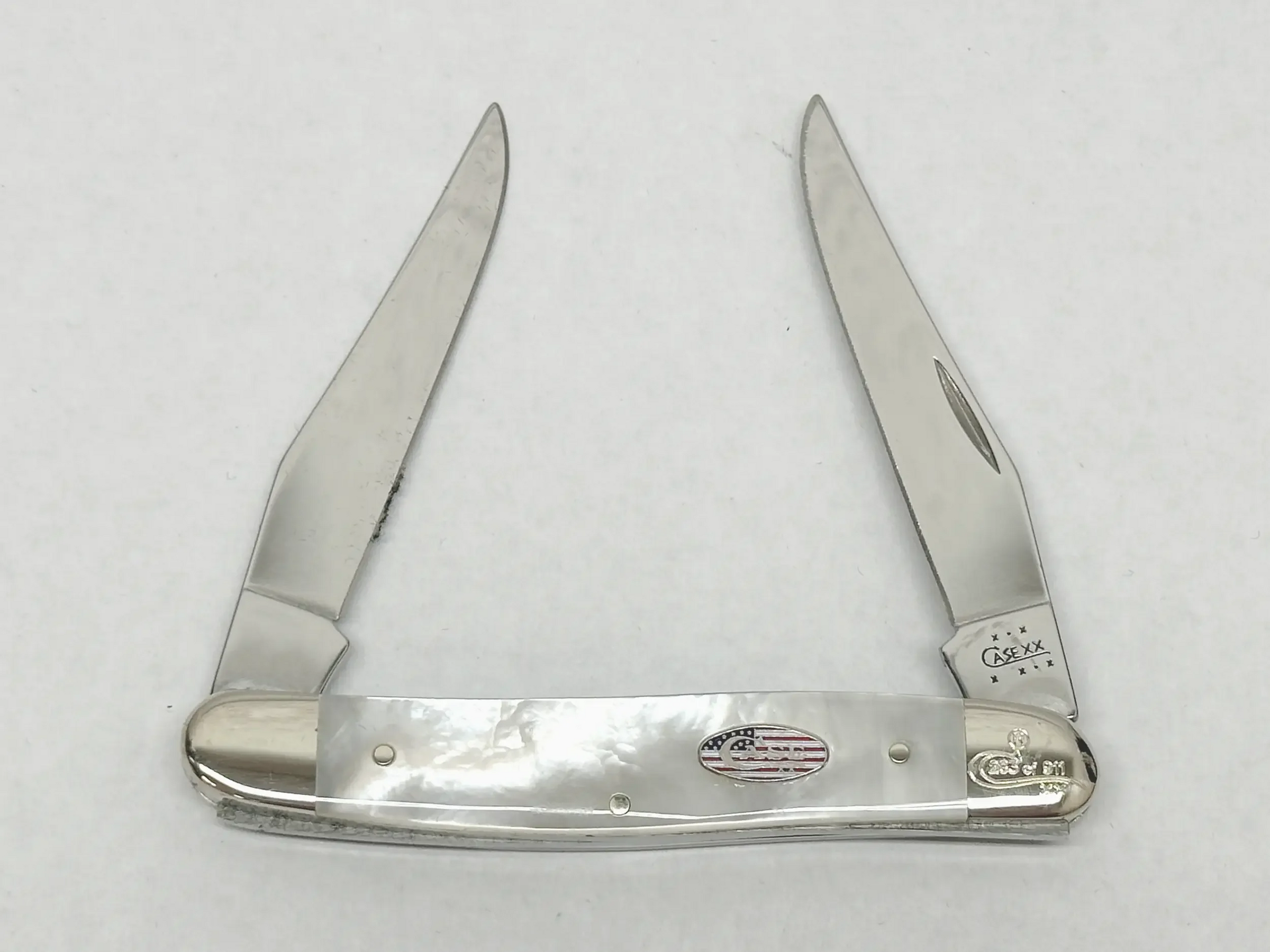 2003 Case XX Mother of Pearl 9/11 Commemorative Muskrat Pocket Knife - Hers and His Treasures