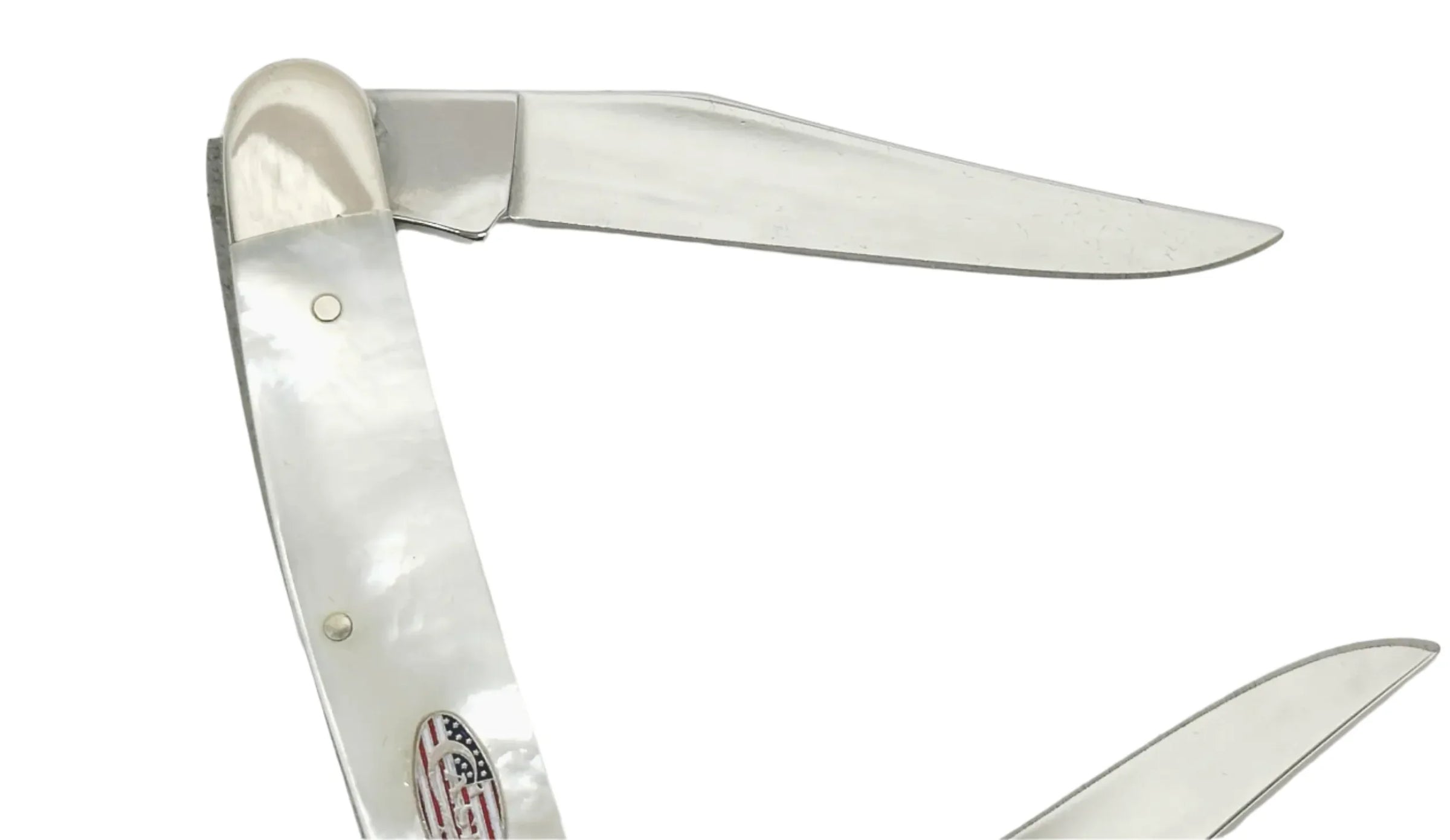 2003 Case XX Mother of Pearl 9/11 Commemorative Muskrat Pocket Knife - Hers and His Treasures