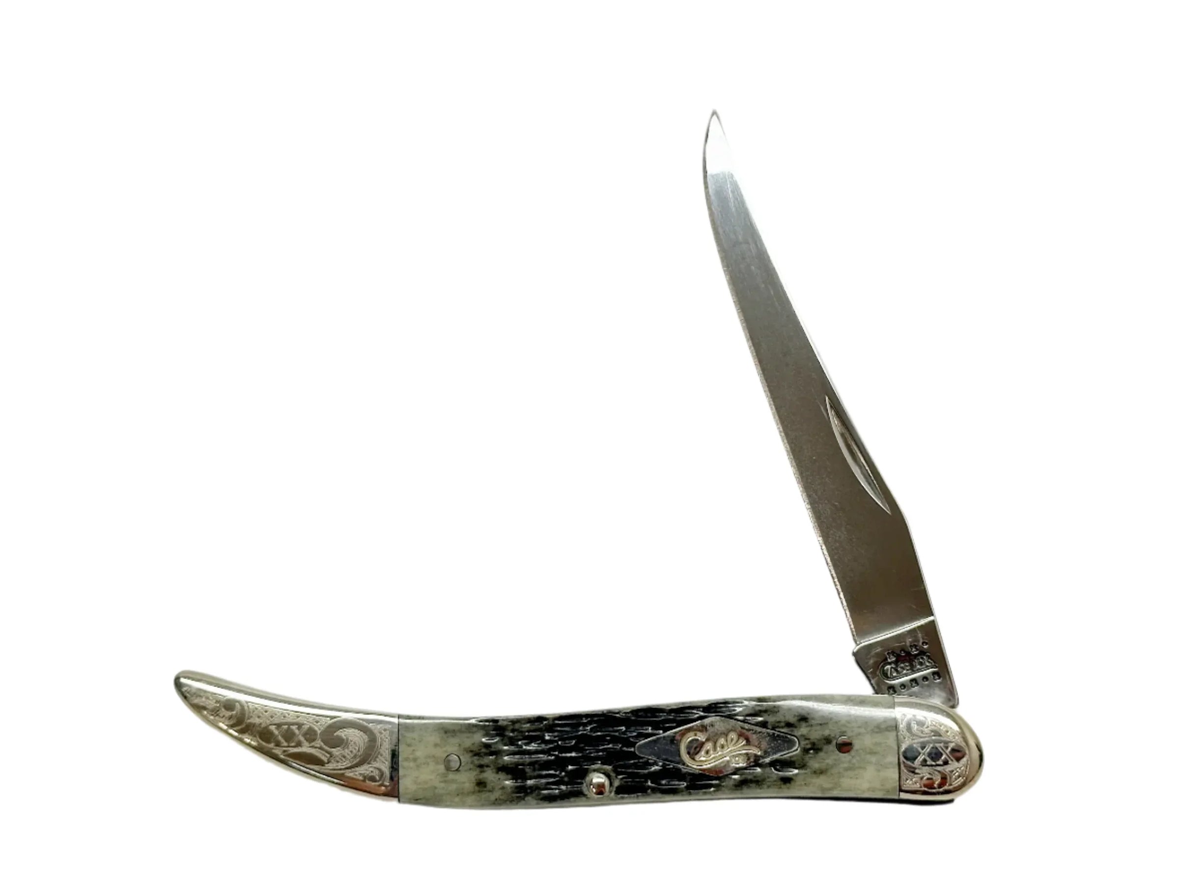 2001 Case XX 610094 Pitch Black Bone Toothpick Pocket Knife - Hers and His Treasures