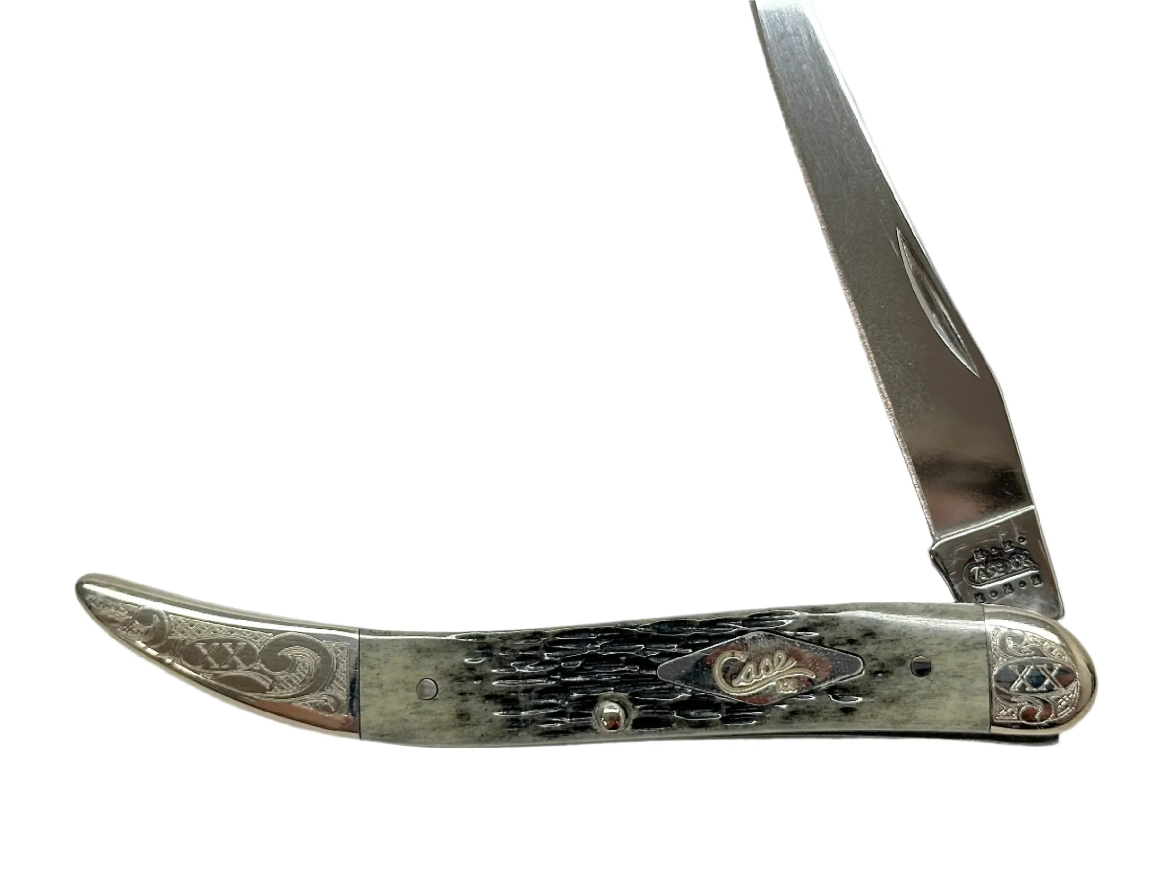 2001 Case XX 610094 Pitch Black Bone Toothpick Pocket Knife - Hers and His Treasures