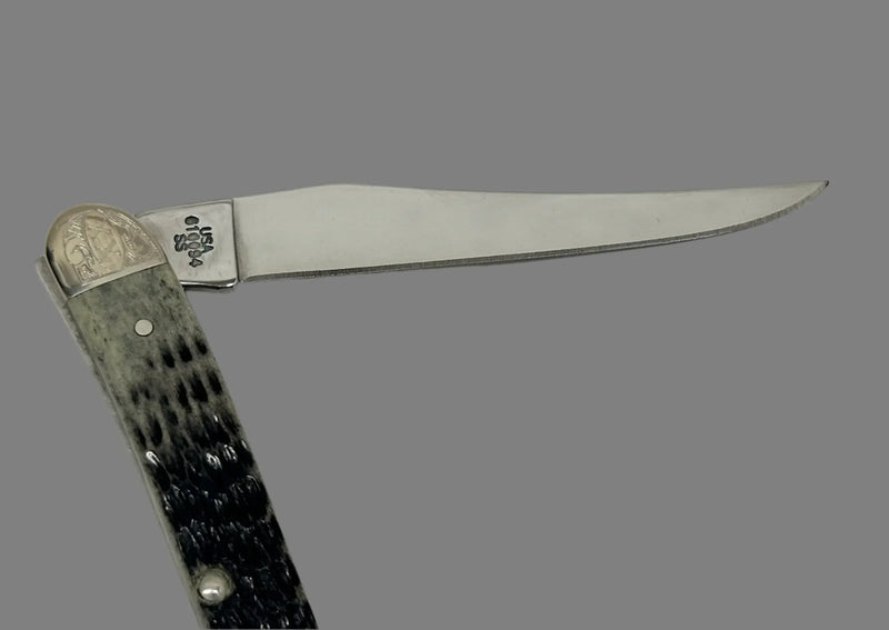 2001 Case XX 610094 Pitch Black Bone Toothpick Pocket Knife - Hers and His Treasures