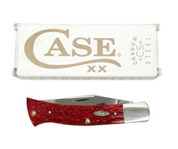 Case XX Peach Seed Jigged Dark Red Bone CS Axe Handle Pocket Knife - Hers and His Treasures