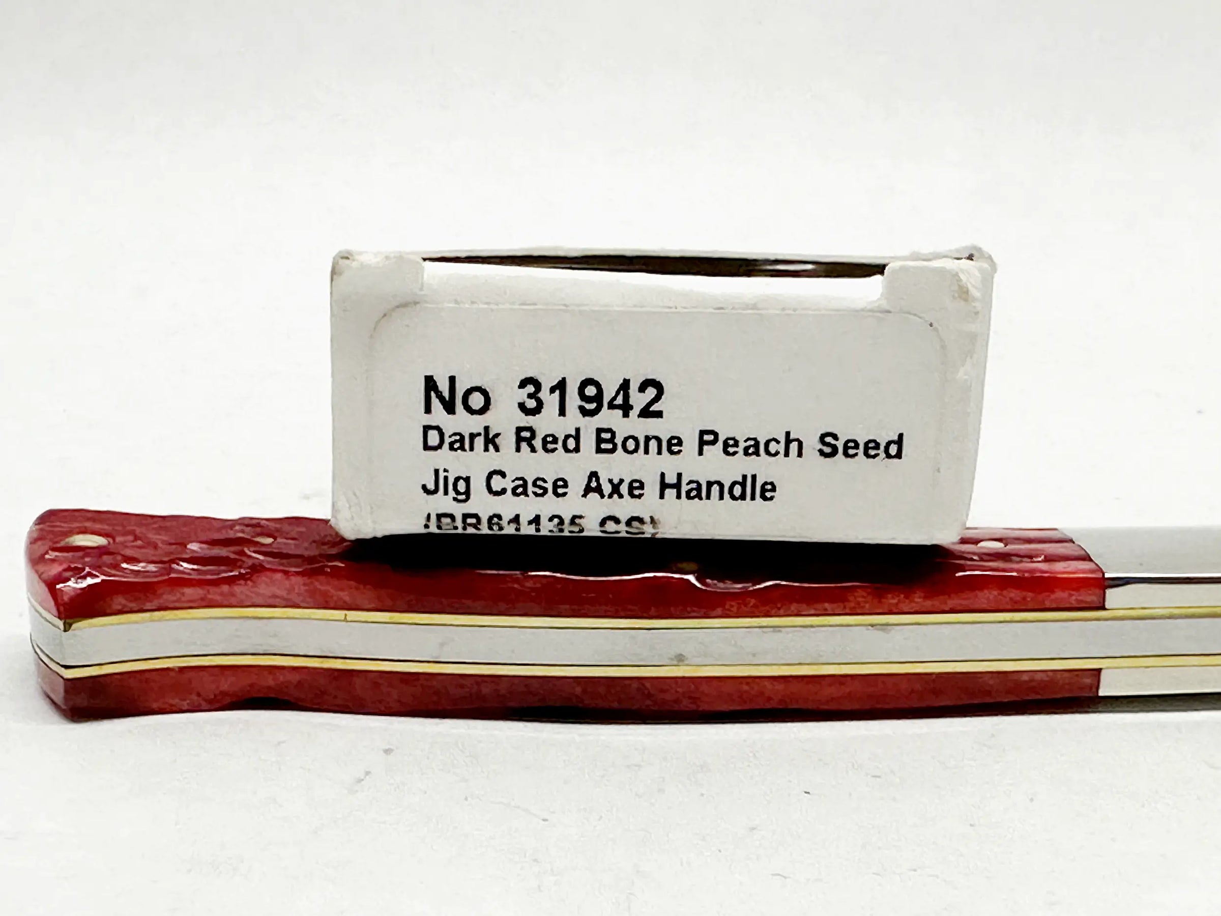 Case XX Peach Seed Jigged Dark Red Bone CS Axe Handle Pocket Knife - Hers and His Treasures