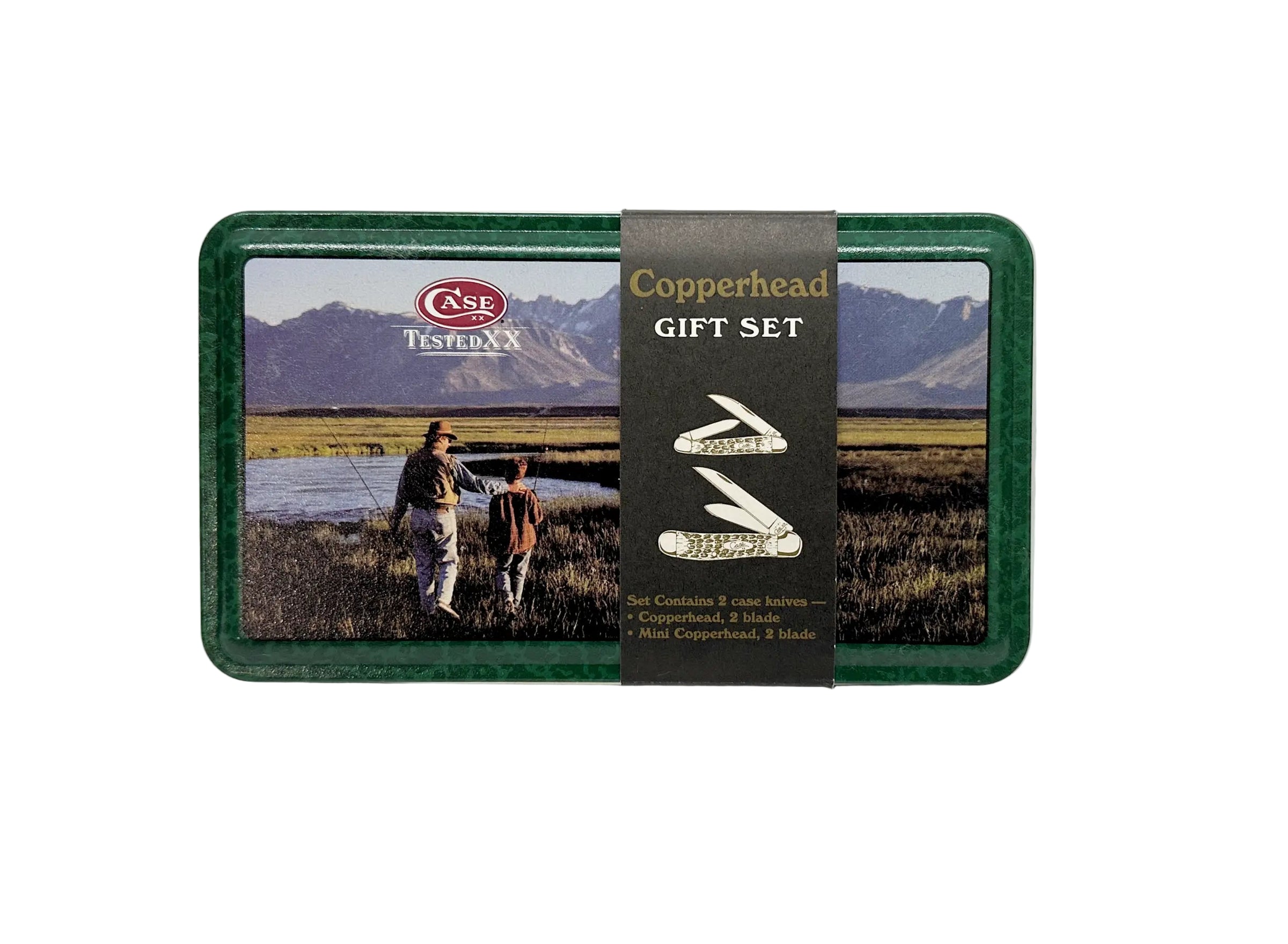 2000 Case XX Natural Bone Copperhead Pocket Knife Gift Set - Hers and His Treasures