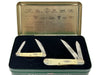 2000 Case XX Natural Bone Copperhead Pocket Knife Gift Set - Hers and His Treasures