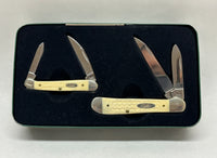 2000 Case XX Natural Bone Copperhead Pocket Knife Gift Set - Hers and His Treasures