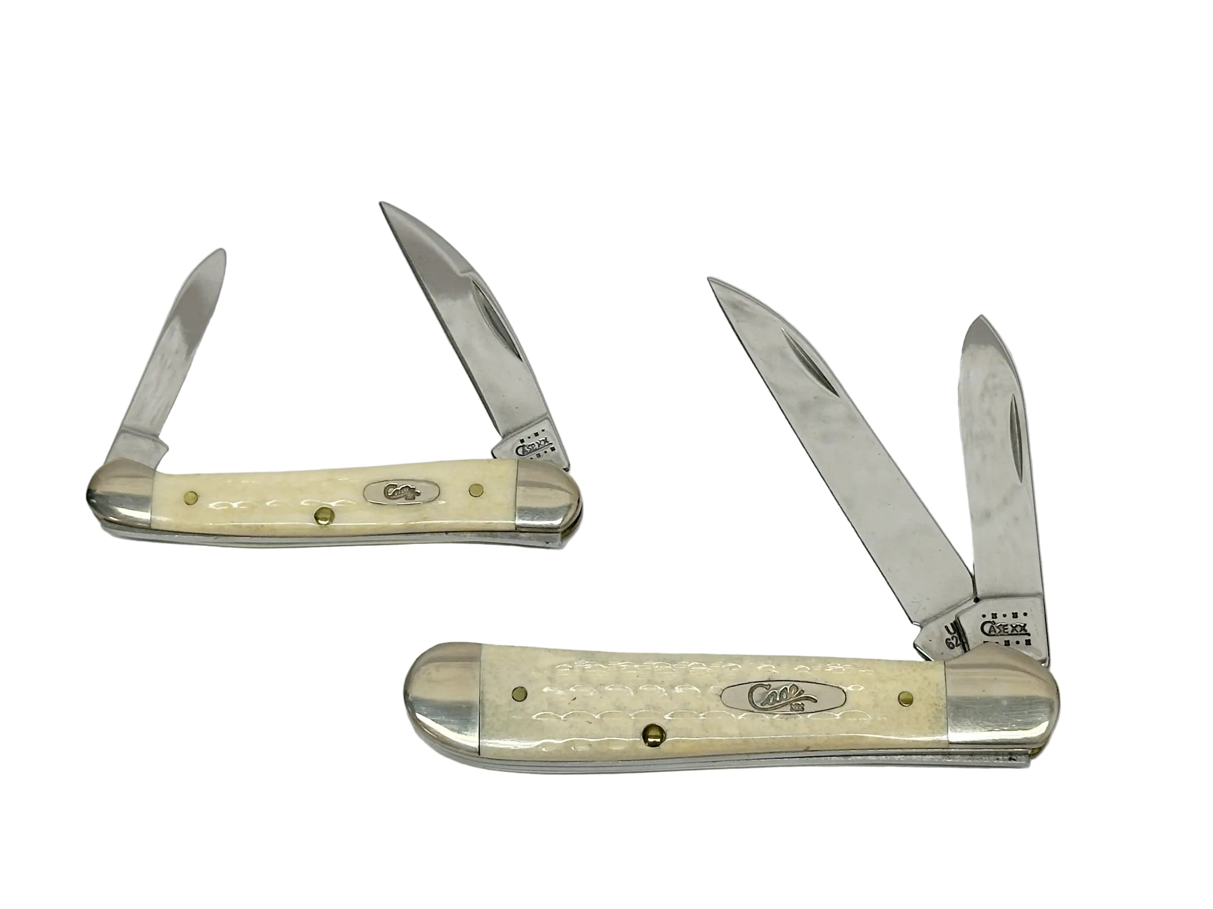 2000 Case XX Natural Bone Copperhead Pocket Knife Gift Set - Hers and His Treasures