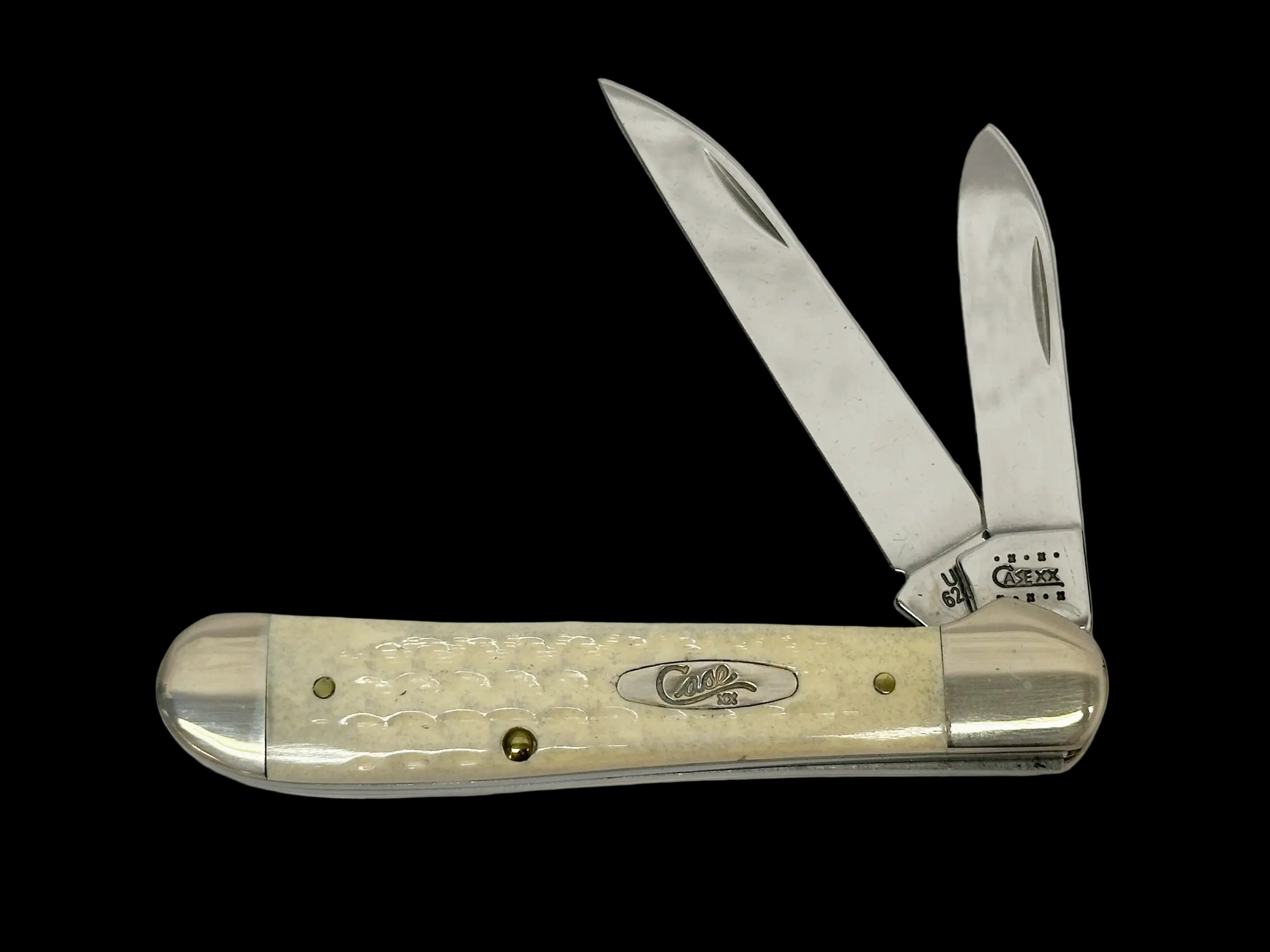 2000 Case XX Natural Bone Copperhead Pocket Knife Gift Set - Hers and His Treasures
