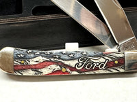 Case XX Trapper 14331 FORD Vintage Flag Zippo Lighter Gift Set - Hers and His Treasures
