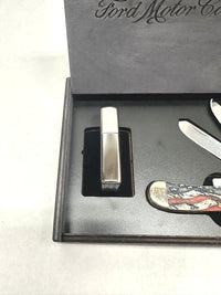 Case XX Trapper 14331 FORD Vintage Flag Zippo Lighter Gift Set - Hers and His Treasures