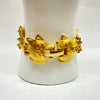 AJC Cat and Mouse Satin Gold Tone Link Bracelet