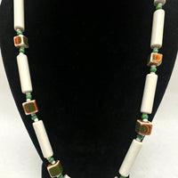1960's Celebrity NY w/Hang Tag Porcelain Beaded Necklace - Hers and His Treasures