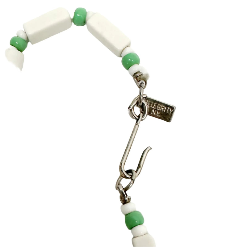 1960's Celebrity NY w/Hang Tag Porcelain Beaded Necklace - Hers and His Treasures