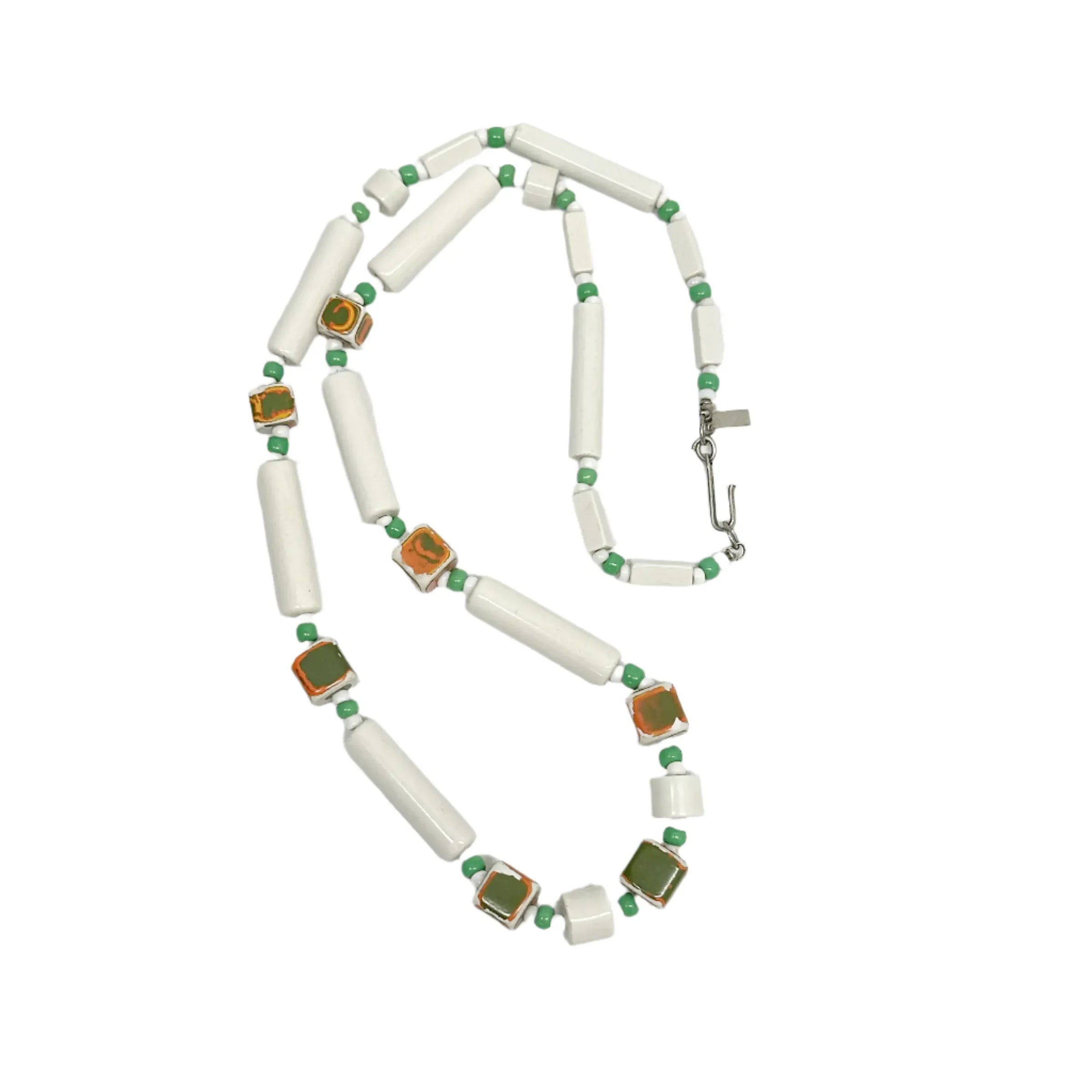 1960's Celebrity NY w/Hang Tag Porcelain Beaded Necklace - Hers and His Treasures