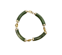 Vintage Chinese Green Nephrite Jade Link Bracelet - Hers and His Treasures
