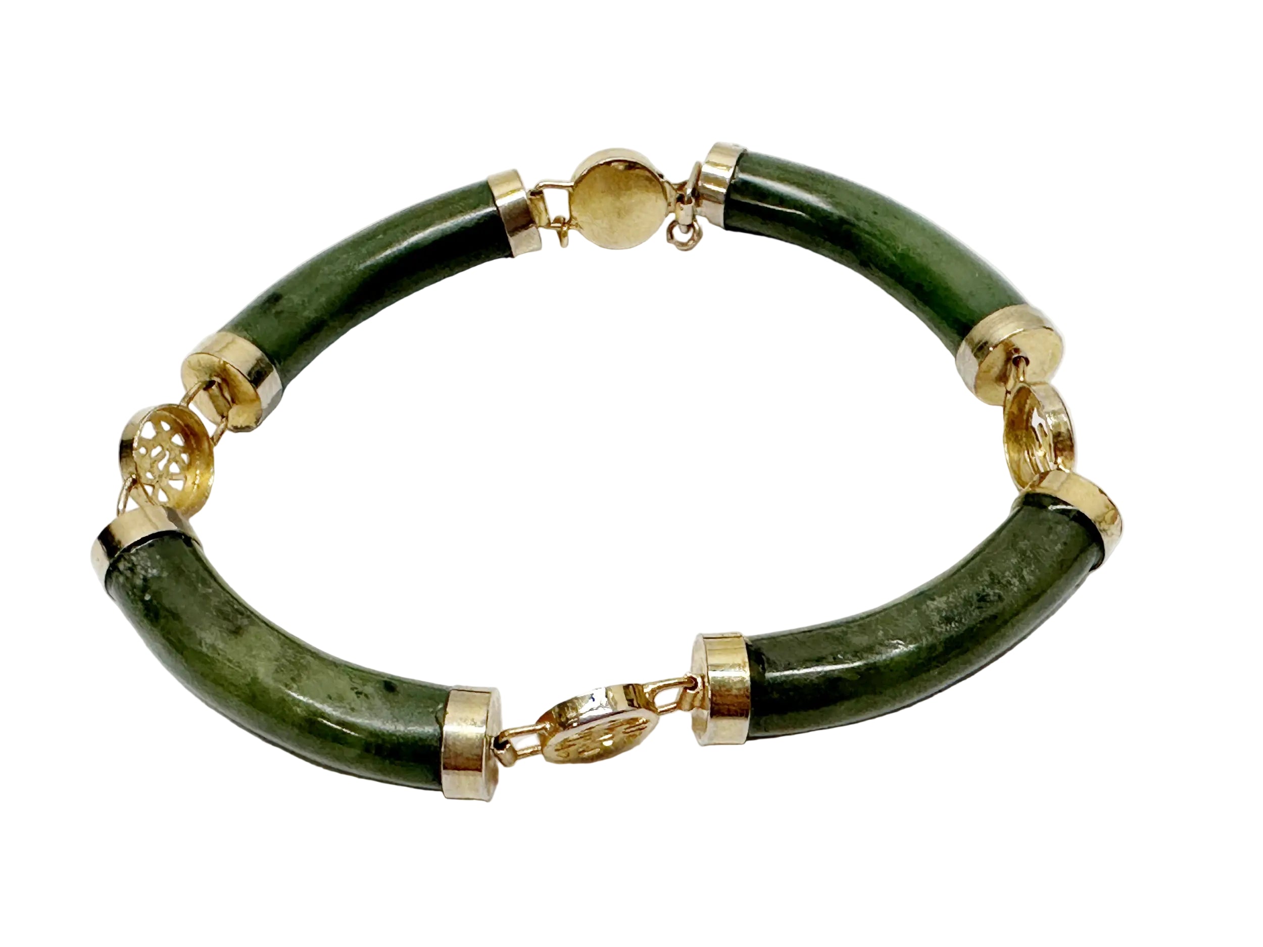 Vintage Chinese Green Nephrite Jade Link Bracelet – Hers and His