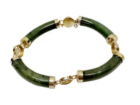 Vintage Chinese Green Nephrite Jade Link Bracelet - Hers and His Treasures