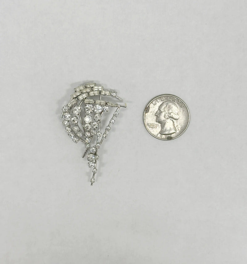 Vintage Austria Clear Crystal Rhinestone Brooch Pin - Hers and His Treasures