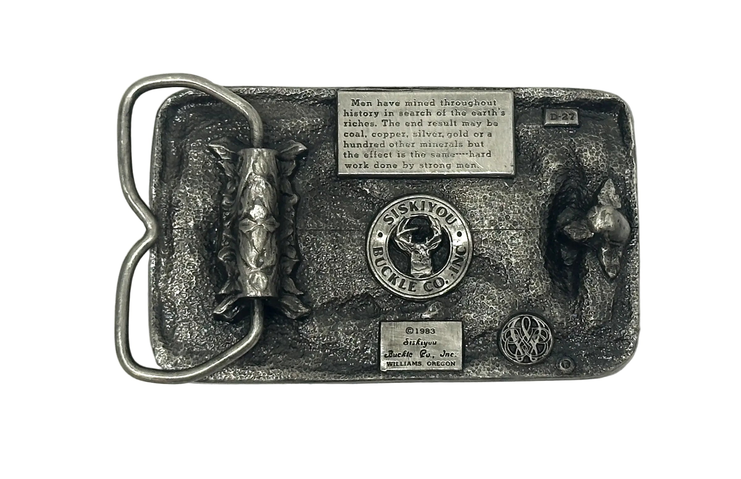 1983 Coal, Copper, Silver, Gold Mining Siskiyou Belt Buckle - Hers and His Treasures