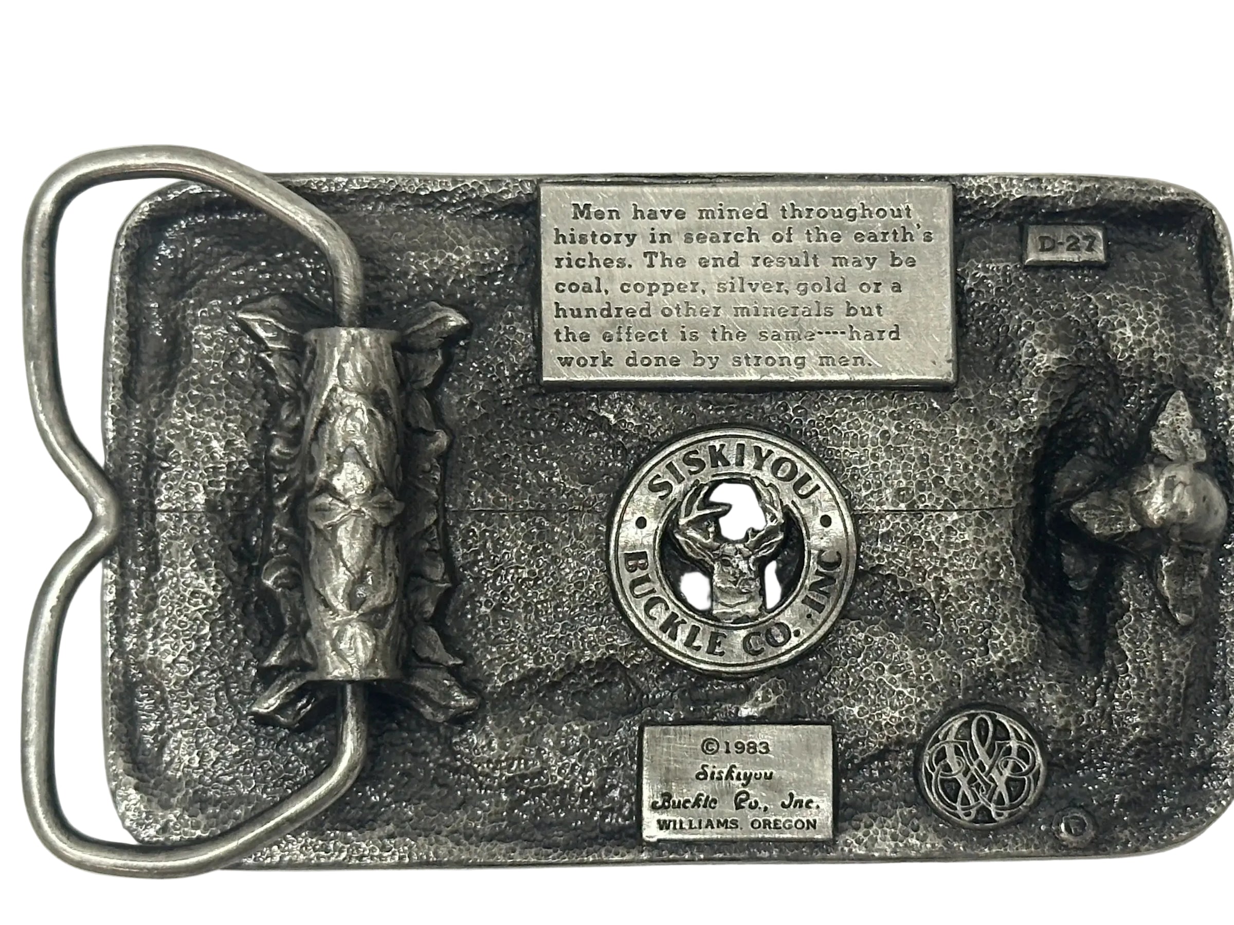 1983 Coal, Copper, Silver, Gold Mining Siskiyou Belt Buckle - Hers and His Treasures